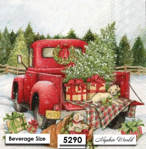 (5290) ZWEI individuelle Papierservietten GETRÄNK / COCKTAIL Decoupage - WEIHNACHTEN  - Bild 1 von 3