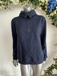 Maglione maglione donna JOULES Lizzie taglia 12 e 18 blu navy marna imbuto collo zip NUOVO - Foto 1 di 23