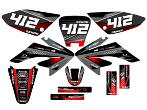 2004-2013 CRF 70 SURGE Black Senge Graphics Kit Compatible with Honda - Picture 1 of 10