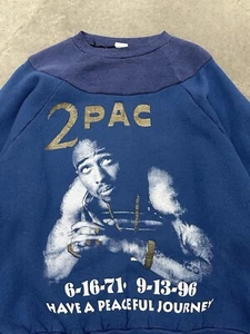 90s 2pac “Have A Peaceful Journey/Only God Can Judge Me” Rap Memorial Sweatshirt - Picture 1 of 7