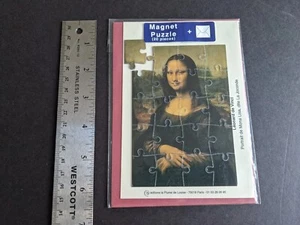 Vintage France souvenir Mona Lisa Art Leonardo da Vinci Magnet Puzzle 20 pieces - Picture 1 of 7