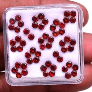58 Pcs Natural Mozambique Garnet Untreated 3mm Round Diamond Cut Gemstones Lot