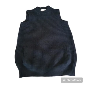 Celine 100% Cashmere Knit Black Sleeveless Sweater Vest Size Small - Picture 1 of 7