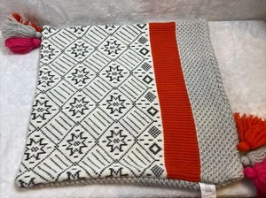 West Elm Art Deco Colorblock Throw Pillow Cover With Tassels. EUC! - Picture 1 of 10