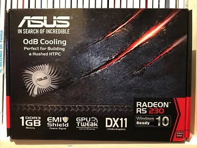 Asus AMD RADEON R5 230 1GB DDR3 PCI-e HDMI VGA DVI Graphics Cards - Immagine 1 di 4