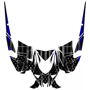 2018+ Arctic Cat M 9000 King Cat Graphic Kit Wrap Decals Blue Line Flag Design - Foto 1 di 1