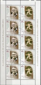2001 Australian Legends Sir Donald Bradman Sheetlet Of 10 Full Gum CTO Fine Used - Bild 1 von 1