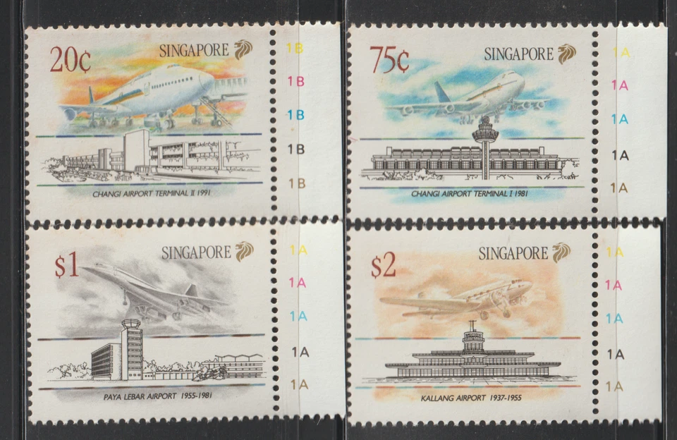 (S152)MALAYSIA SINGAPORE 1991 HISTORY OF CIVIL AVIATION SET 4V MNH. FV S$ 3.95 - Image 1 of 2