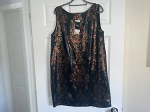 NEXT DAMEN SCHWARZ BRAUN PAILLETTEN PARTYKLEID GRÖSSE 18 NEU MIT ETIKETT - Bild 1 von 4