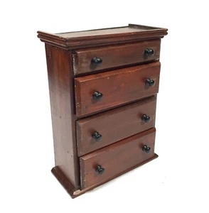 Antique Miniature Tabletop Wooden Chest of Drawers c.1900 / Apprentice Furniture - Picture 1 of 8