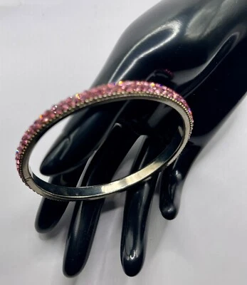 Pink Crystal Rhinestone Slip On Bangle Pre-Owned - Image 1 of 4