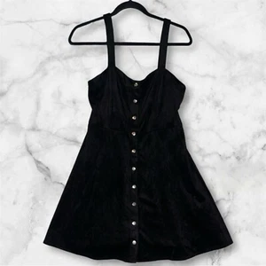 Forever 21 mini abito nero senza maniche con bottoni taglia Medium nuovo con etichetta (349) - Foto 1 di 6
