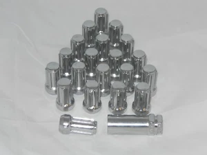 12mm x 1.5 CHROME TUNER SPLINE LOCK WHEEL RIM LUG NUT SET OF 20 & 1 KEY ACORN - Picture 1 of 1