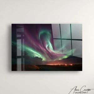 Impresión de arte acrílico aurora cielo místico arte de pared fantasía arte en vidrio impresión - Imagen 1 de 10
