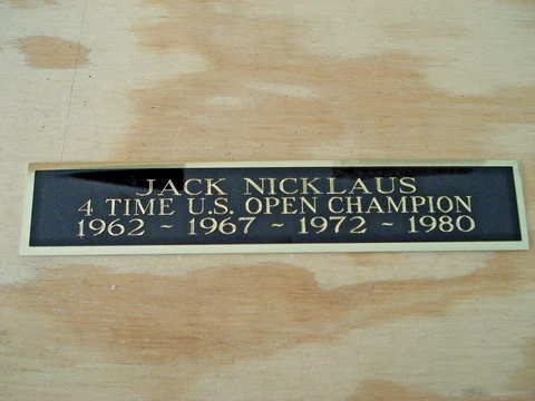 Jack Nicklaus 4X US Open Champ Nameplate For A Golf Flag Case / Scorecard 1.25X6 Cover