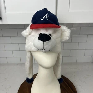 Atlanta Braves Plush Hat Mascot Gattis 24 The White bear El OSO Blanco - Picture 1 of 8