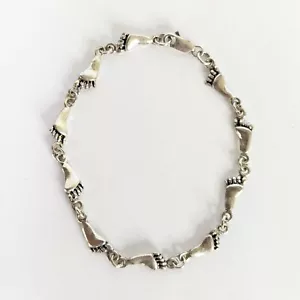 Fußabdruck Sterlingsilber 925 Gliederarmband 7,5 cm - Bild 1 von 4