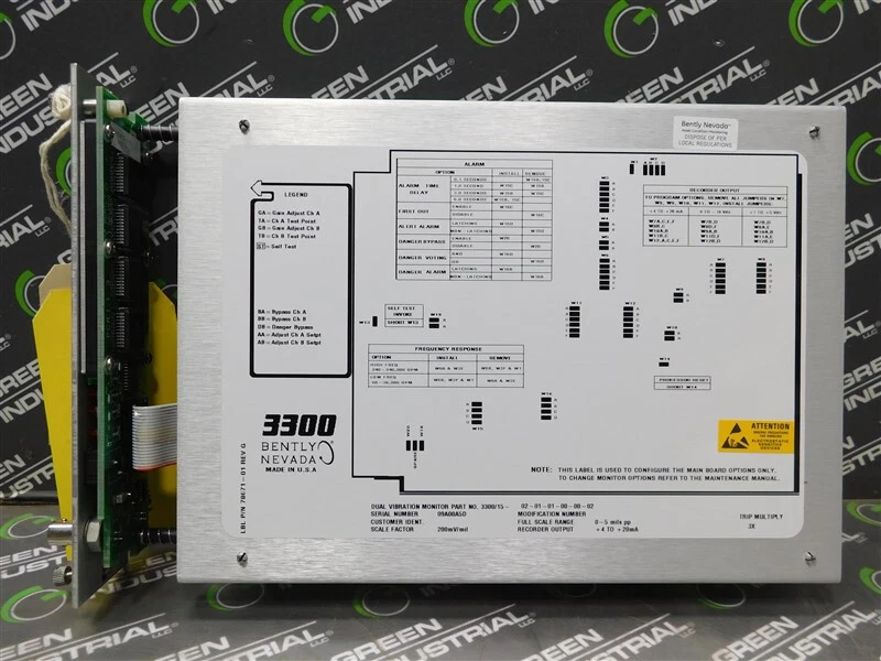 NUEVO Monitor de Vibración Doble Bently Nevada Serie 3300 3300/15-02-01-01-00-00-02 Foto 1 de 4