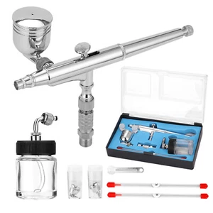 Art PaintingAirbrush Set G1/8 Adapter Wrentch 2Fluid Cups 2Needles 2Nozzles S9J6 - Picture 1 of 10