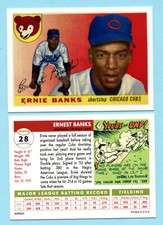 2020-1955 Style Collector Card - #28 Ernie Banks- Chicago Cubs