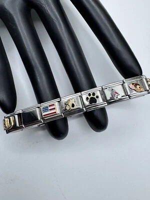 Multi Charmed Disney High Quality Stainless Steel Bracelet Stretch/ Disney Charm - Image 1 of 4