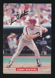 1989 Tastykake Philadelphia Phillies -LENNY DYKSTRA *Autographed*