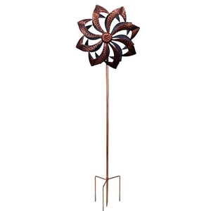 7 Ft Arrow Flower Design Spinning Kinetic Garden Windmill Spinner - Brown - Picture 1 of 2