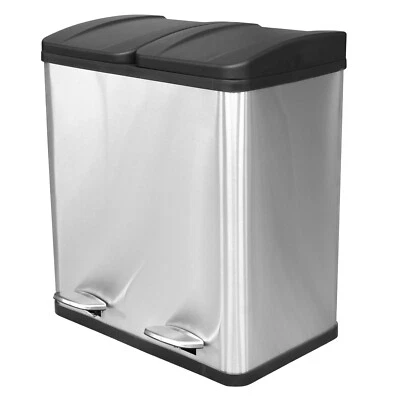 Duo Küchen Mülleimer 2x20 Liter Abfalleimer Treteimer Mülltrenner Müllsammler - Bild 1 von 4