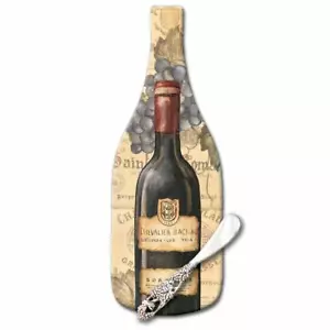 CounterArt Tavola Formaggio in Vetro a Forma di Bottiglia di Vino 12-1/2" con Spargitore - Foto 1 di 1