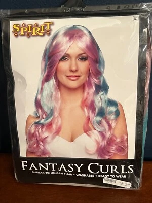 Spirit Halloween Washable Hair Wig “Fantasy Curls” Costume Adult Cosplay E-Girl - Image 1 of 4