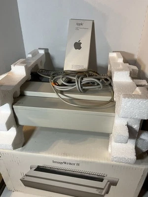 Apple Image Writer II Platinum A9M0320 W/ Original Cables + Box Power On As Is - Image 1 of 4