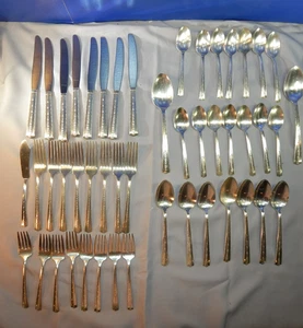 Silverplate Wallace ROSEANNE Knives, Forks, Spoons Silver Plate 48 Pieces set - Picture 1 of 12