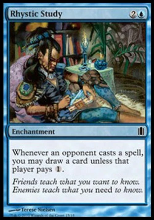 Rhystic Study -Foil Light Play MTG Commander's Arsenal - Image 1 of 1