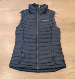 Columbia Women's White Out Puffer Omni Heat Full Zip Vest Size XSmall  Blue - Picture 1 of 12