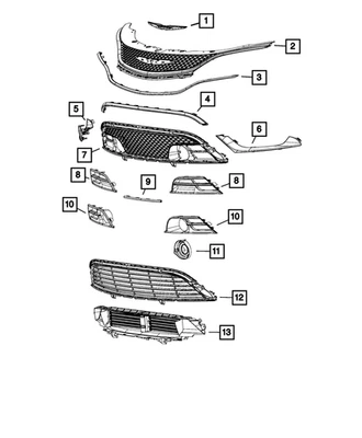 Genuine Mopar Radiator Grille 68103934AC - Image 1 of 4