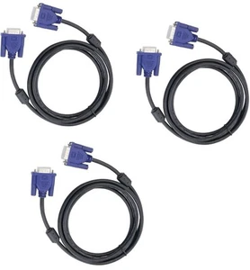 USA Seller Fast Shipping 3 Pck 5FT VGA SVGA Cable Adapter Male to Male LCD PC TV - Picture 1 of 8