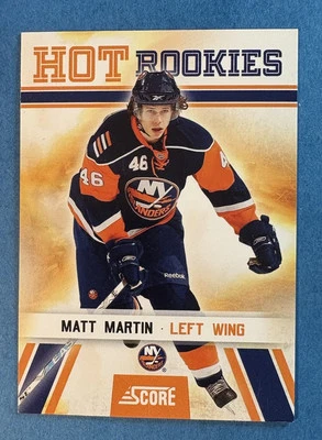 2010-11 Panini Score #503 Hot Rookies  Matt Martin New York Islanders NHL - Image 1 of 2