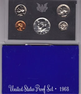 Proof Set 1968. Original. komplett und original wie von US Mint ausgegeben. - Bild 1 von 2