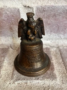 Vintage cast Bronze Eagle top liberty Bell 3"x2" - Picture 1 of 1