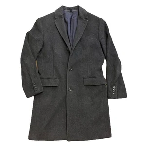 J. Crew Men’s Ludlow Wool Cashmere Long Charcoal Grey Overcoat Coat Size 38S 38 - Picture 1 of 12