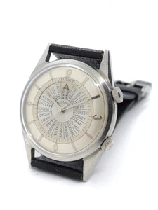 Jaeger-LeCoultre wristwatch Memovox alarm worldtime steel 50's - Picture 1 of 9