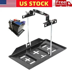 Universal Storage Battery Holder Adjustable Tray & Hold Down Clamp Bracket Kits - Picture 1 of 11