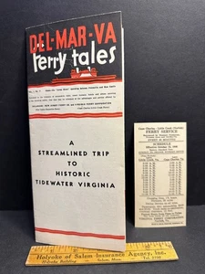 1939 Del-Mar-Va Ferry Tales, VOl. 1 Nr. 7, 1946 Fahrplan Virginia Ferry Norfolk - Bild 1 von 7