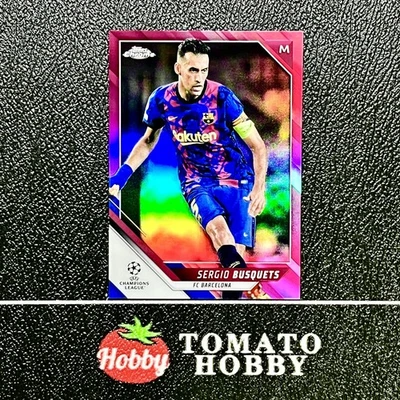TOPPS CHROME UEFA 2021-22 SERGIO BUSQUETS /175 PINK REFRACTOR BARCELONA - Image 1 of 2