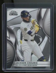Jackson Chourio 2025 Topps Chrome Black SSP White scheda rifrattore #/10 - Foto 1 di 2