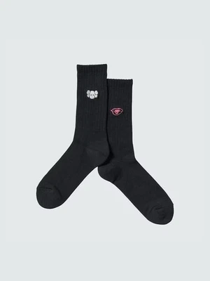 UNIQLO KAWS + WARHOL Black Cotton Blend Socks - UK 8-11 EURO 42-46 - Image 1 of 2