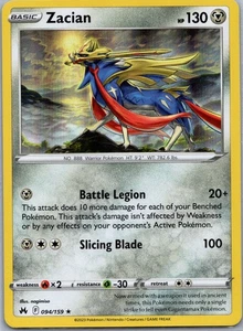 Zacian 094/159 Crown Zenith Holo Rare Near Mint NM - Picture 1 of 2