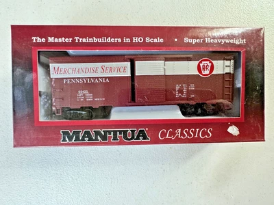 Mantua #734549 HO 41' Steel Box Car-PRR Merchandise Service #65420 w/box-LN - Image 1 of 4