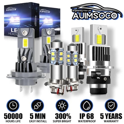 Combo de bombillas blancas A+ para BMW 745i 2002-2005 6 piezas faros antiniebla H7 D2S H3 Foto 1 de 4