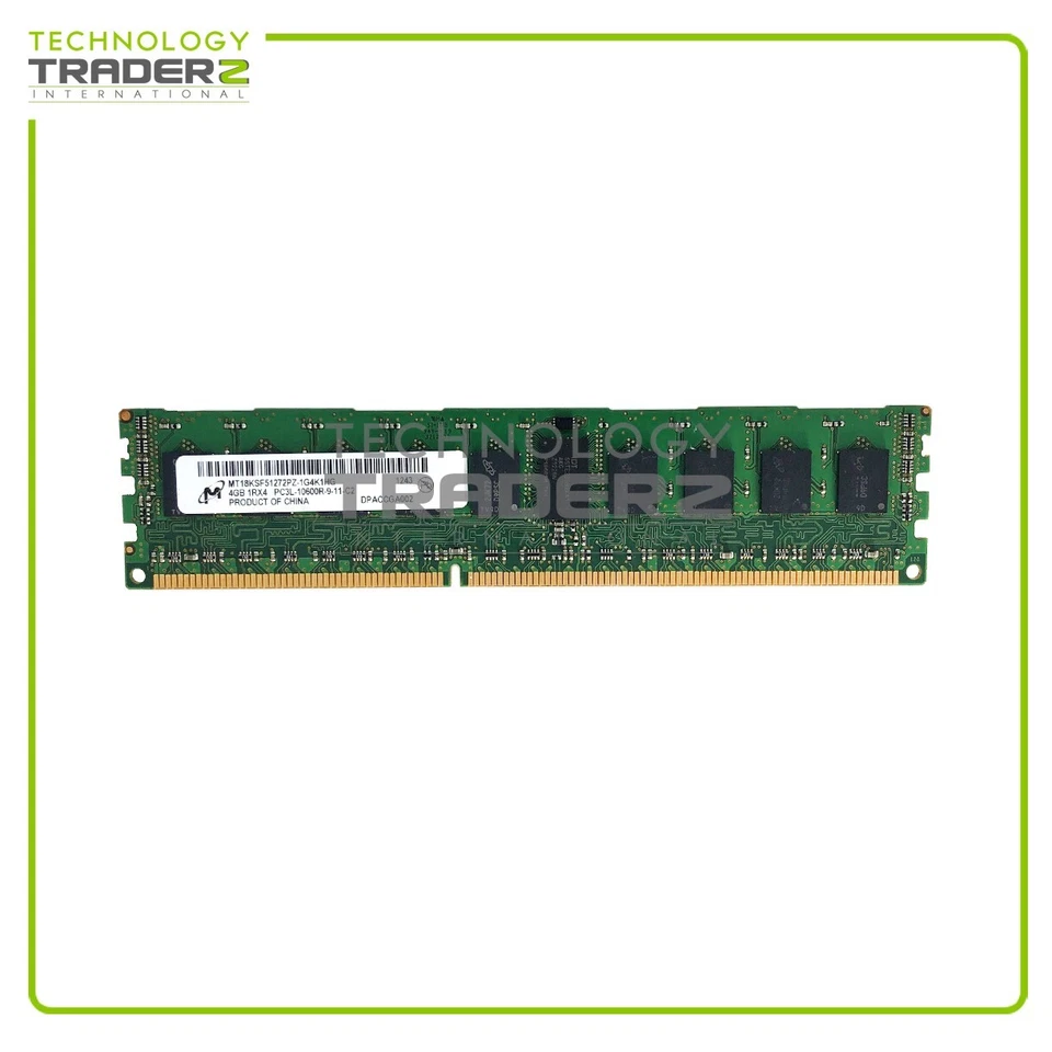 LOT OF 4 MT18KSF51272PZ-1G4 Micron 4GB PC3-10600R DDR3-1333MHz ECC 1Rx4 Memory - Image 1 of 1